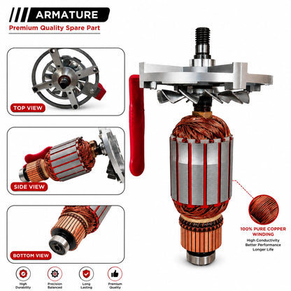 Imperium 2000 Gram Masala Grinder Armature Motor | Original Copper Winding Spare Part | Imperium Ventures
