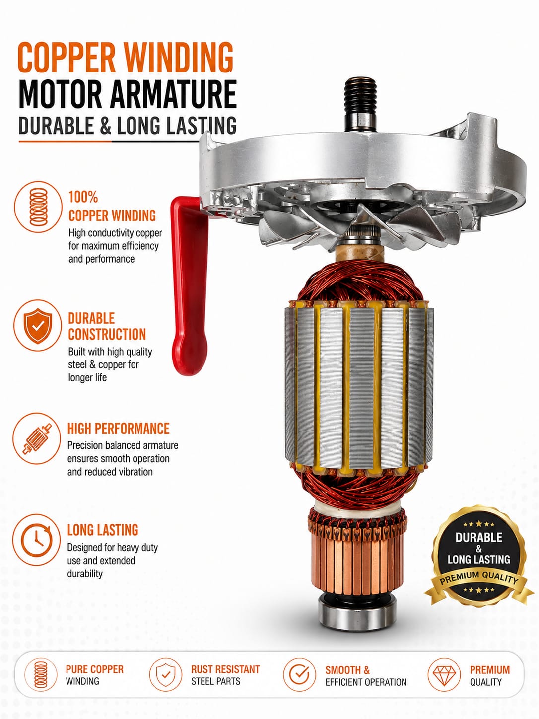 Imperium 5000 Gram Masala Grinder Armature Motor | Original Copper Winding Spare Part | Imperium Ventures